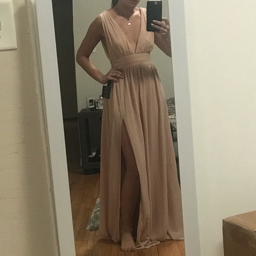 lulus heavenly hues blush maxi dress